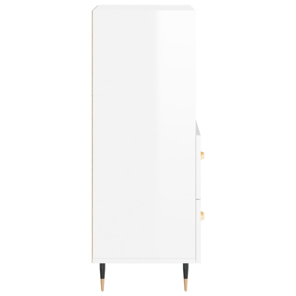 Sideboard High Gloss White 34.5x34x90 cm Engineered Wood