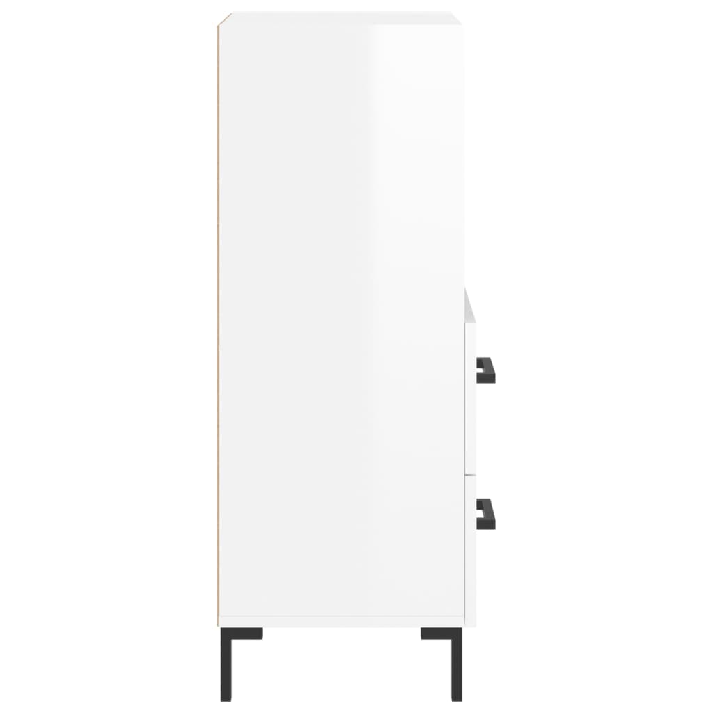 Sideboard High Gloss White 34.5x34x90 cm Engineered Wood