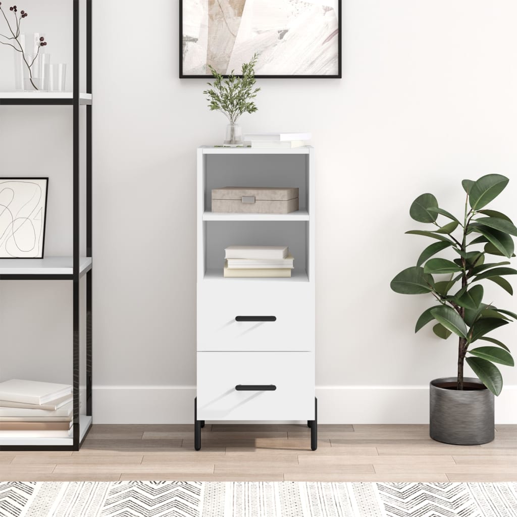 Sideboard White 34.5x34x90 cm Engineered Wood