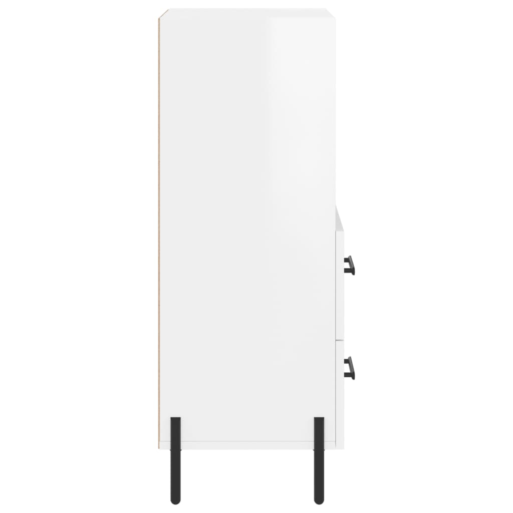 Sideboard High Gloss White 34.5x34x90 cm Engineered Wood