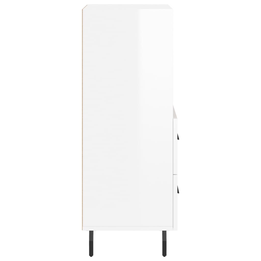 Sideboard High Gloss White 34.5x34x90 cm Engineered Wood