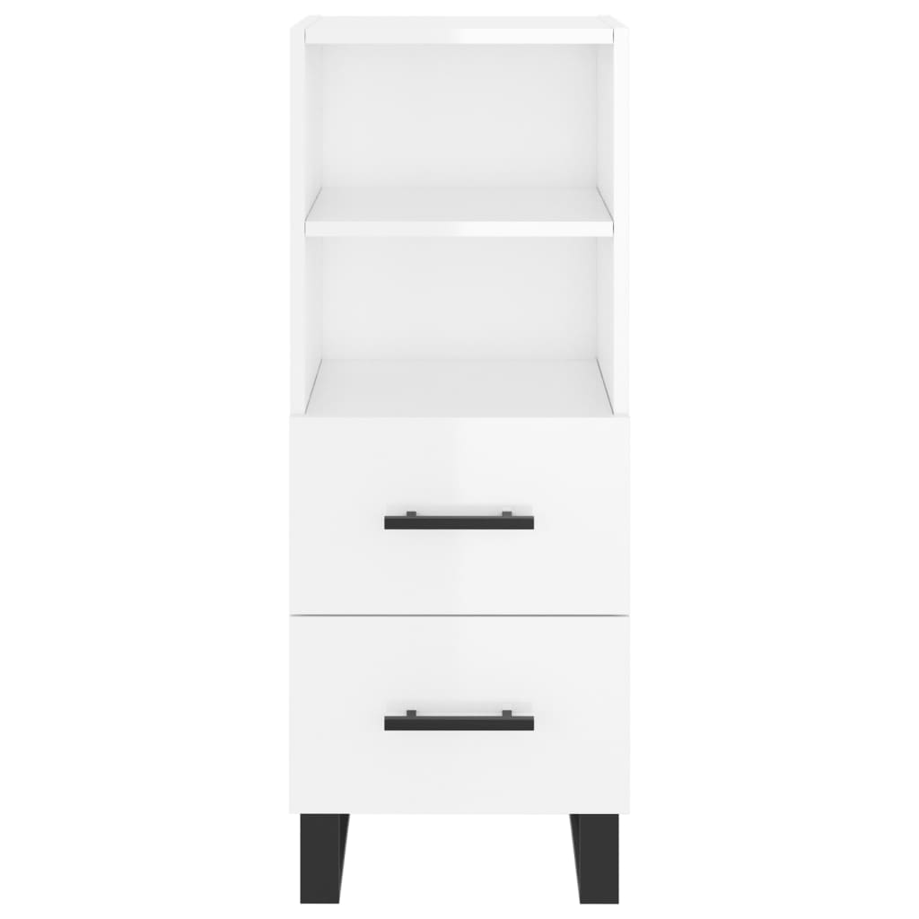 Sideboard High Gloss White 34.5x34x90 cm Engineered Wood