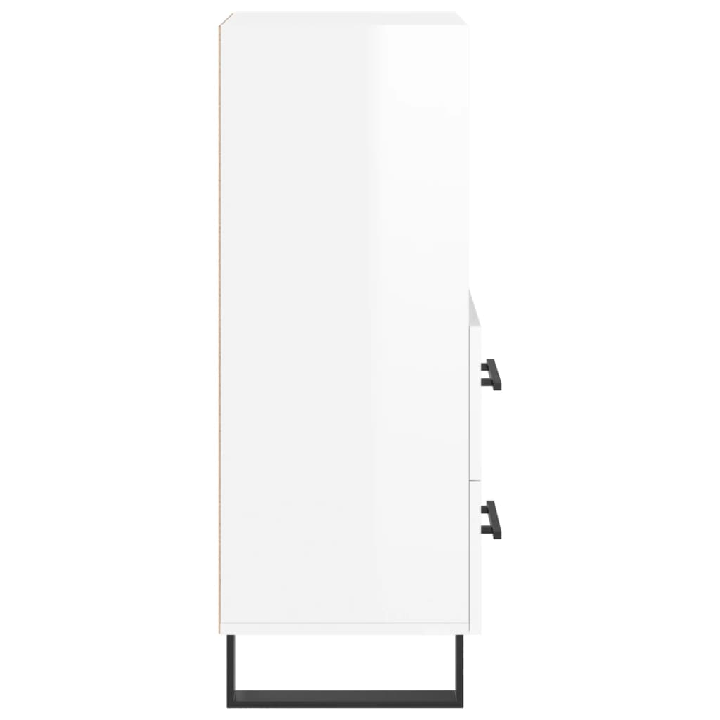 Sideboard High Gloss White 34.5x34x90 cm Engineered Wood