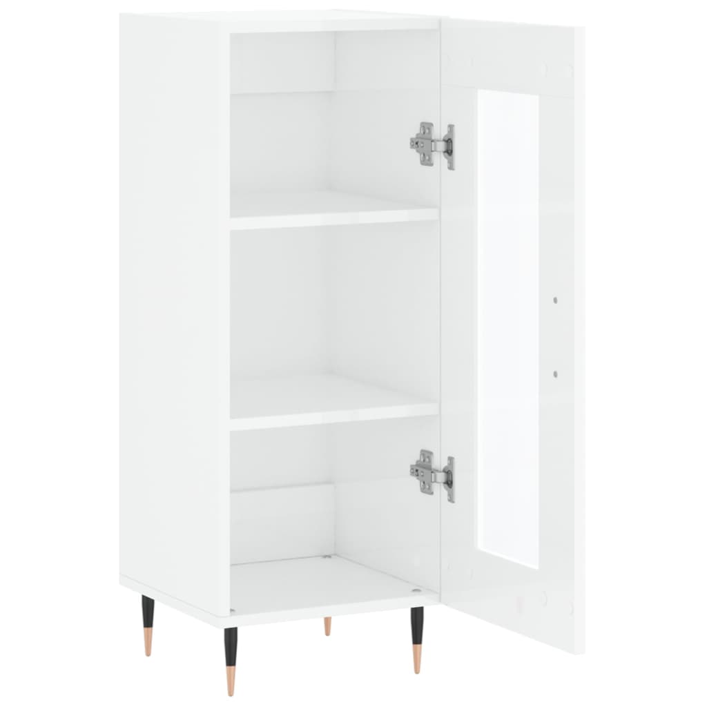 Sideboard High Gloss White 34.5x34x90 cm Engineered Wood