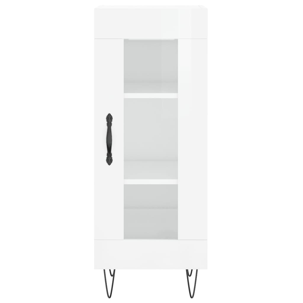 Sideboard High Gloss White 34.5x34x90 cm Engineered Wood