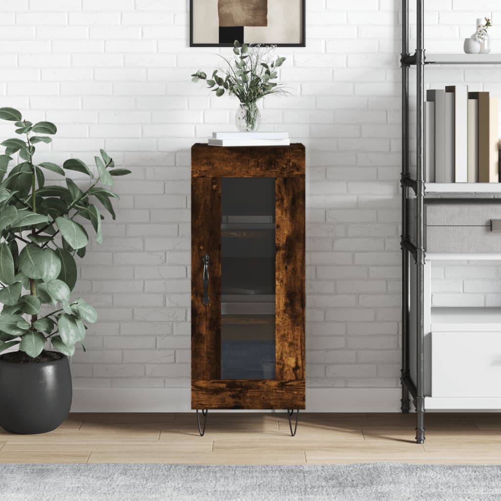 Sideboard Smoked Oak 34.5x34x90 cm Engineered Wood