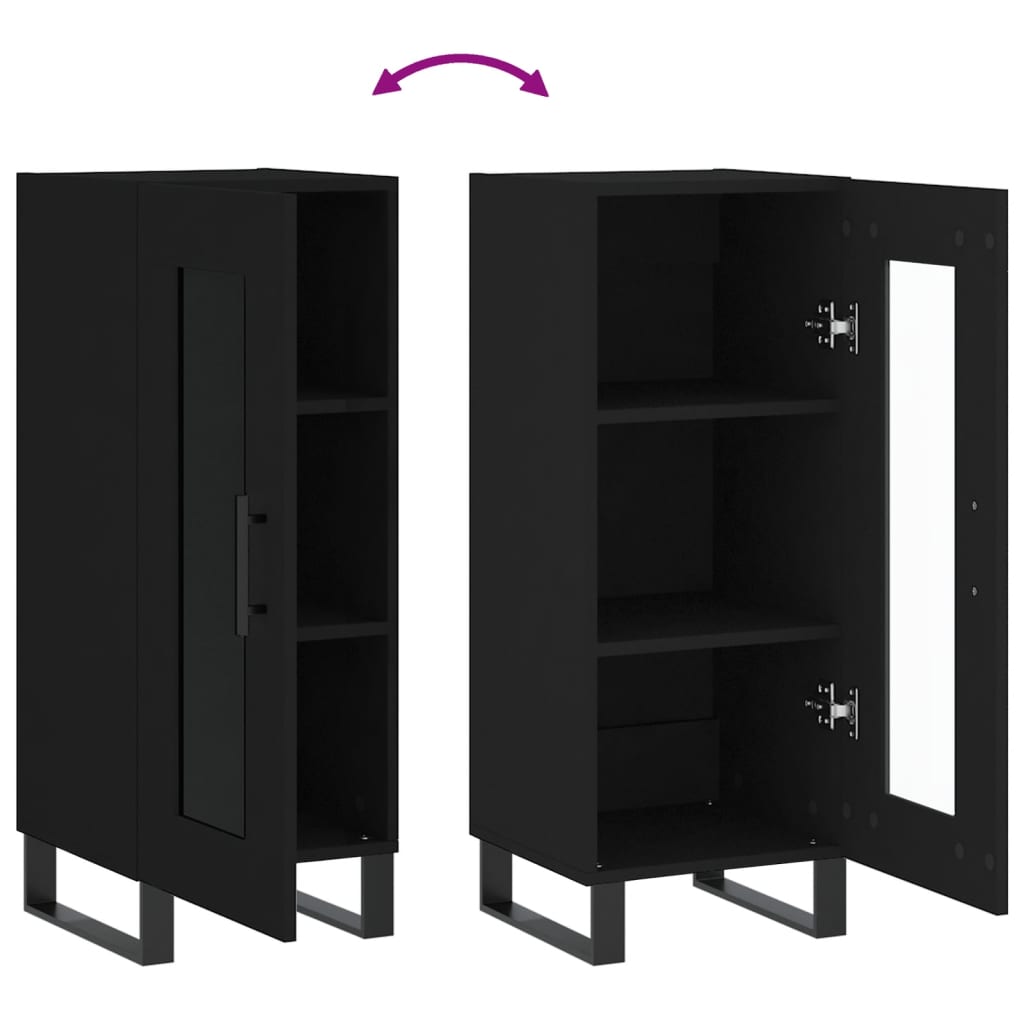 Sideboard Black 34.5x34x90 cm Engineered Wood