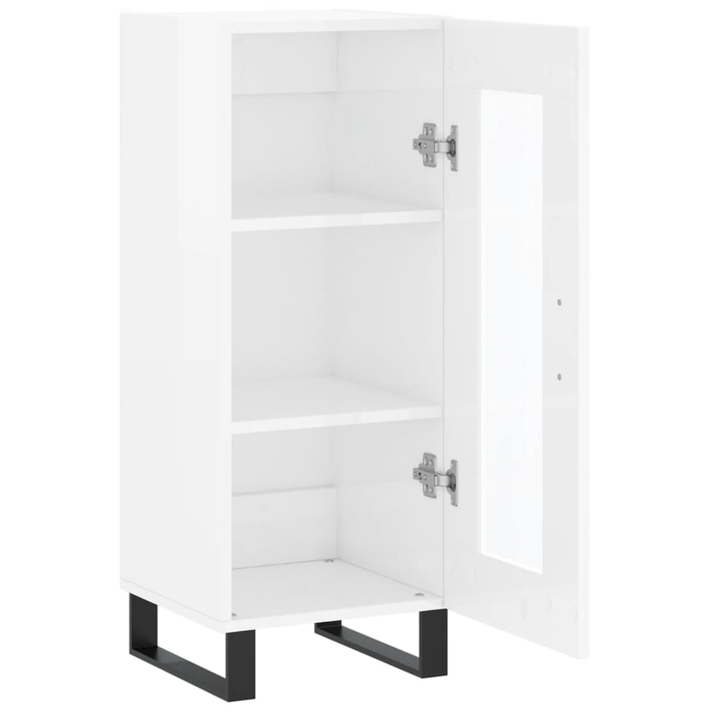 Sideboard High Gloss White 34.5x34x90 cm Engineered Wood