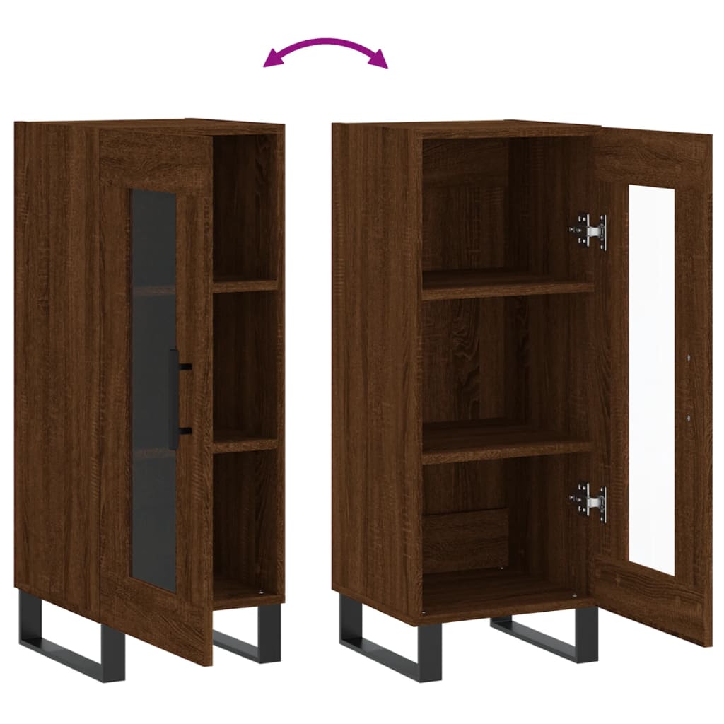 Sideboard Brown Oak 34.5x34x90 cm Engineered Wood