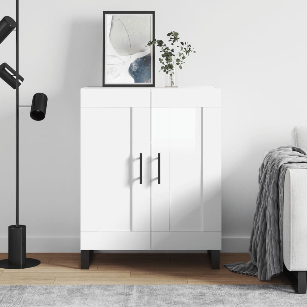 Sideboard High Gloss White 69.5x34x90 cm Engineered Wood