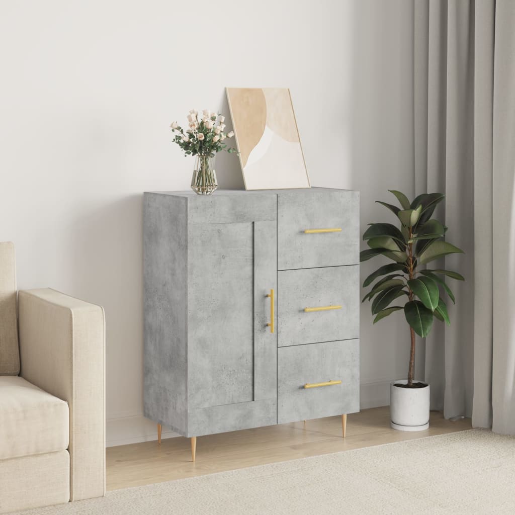 Sideboard Concrete Grey 69.5x34x90 cm Engineered Wood