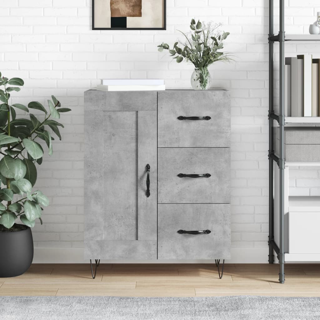 Sideboard Concrete Grey 69.5x34x90 cm Engineered Wood