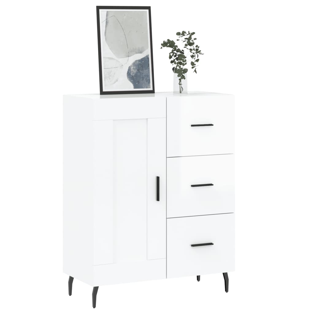 Sideboard High Gloss White 69.5x34x90 cm Engineered Wood