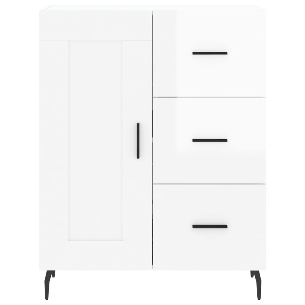 Sideboard High Gloss White 69.5x34x90 cm Engineered Wood