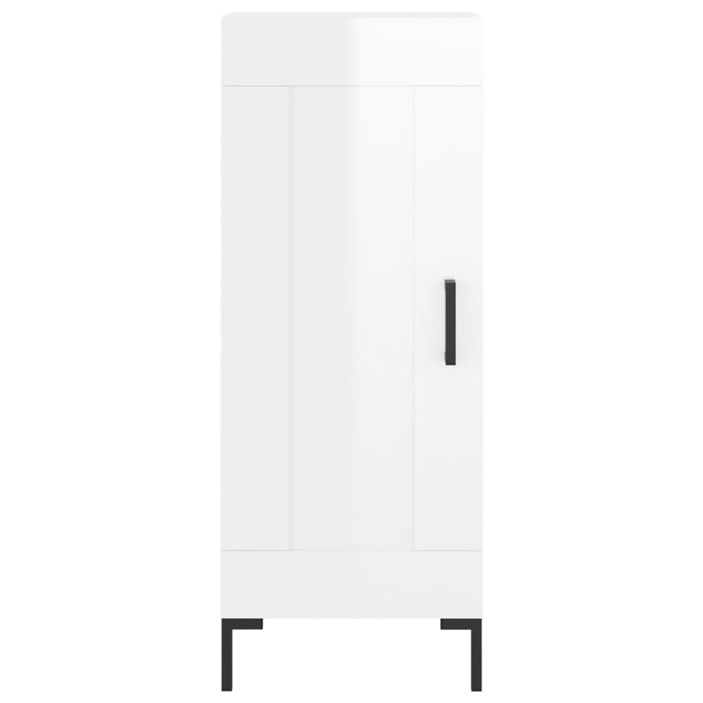 Sideboard High Gloss White 34.5x34x90 cm Engineered Wood