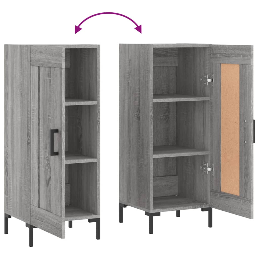 Sideboard Grey Sonoma 34.5x34x90 cm Engineered Wood