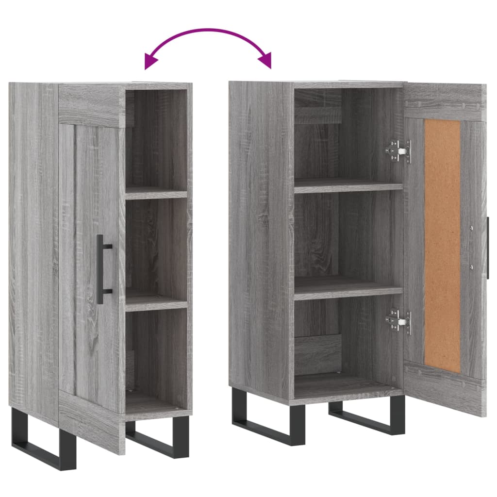 Sideboard Grey Sonoma 34.5x34x90 cm Engineered Wood