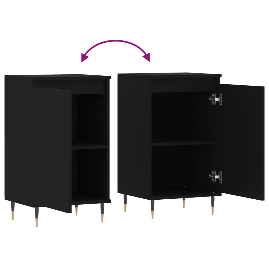 Sideboards 2 pcs Black 40x35x70 cm Engineered Wood