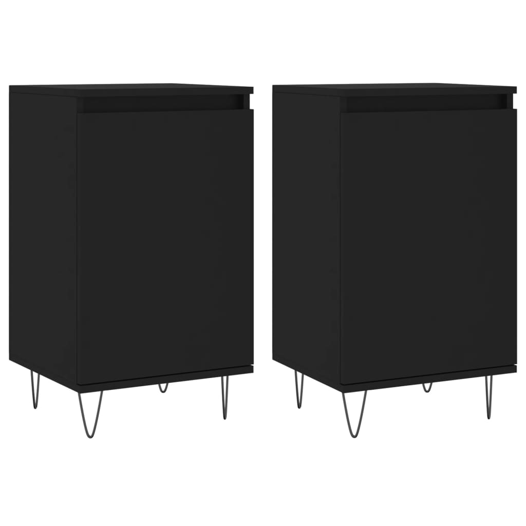 Sideboards 2 pcs Black 40x35x70 cm Engineered Wood