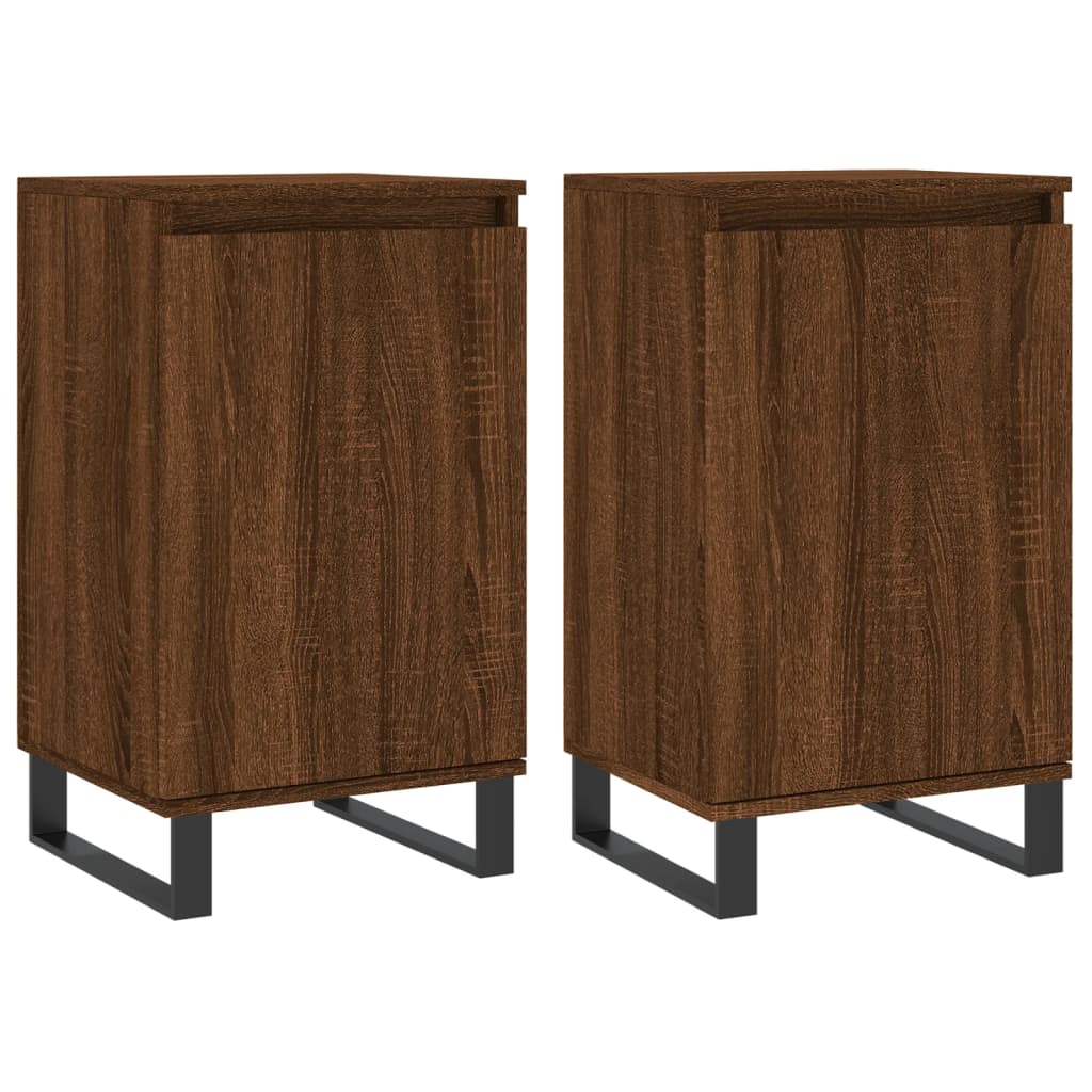 Sideboards 2 pcs Brown Oak 40x35x70 cm Engineered Wood