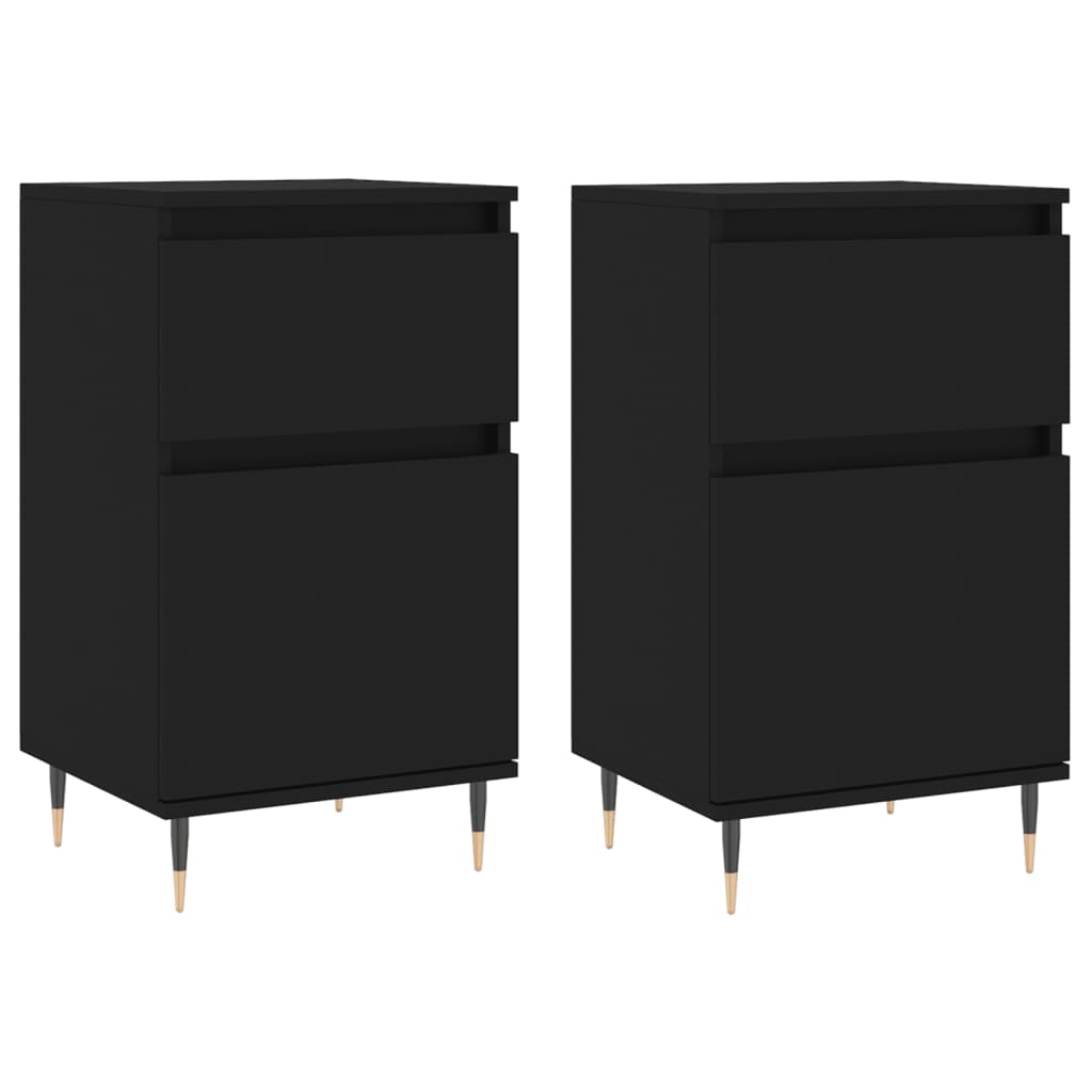 Sideboards 2 pcs Black 40x35x70 cm Engineered Wood