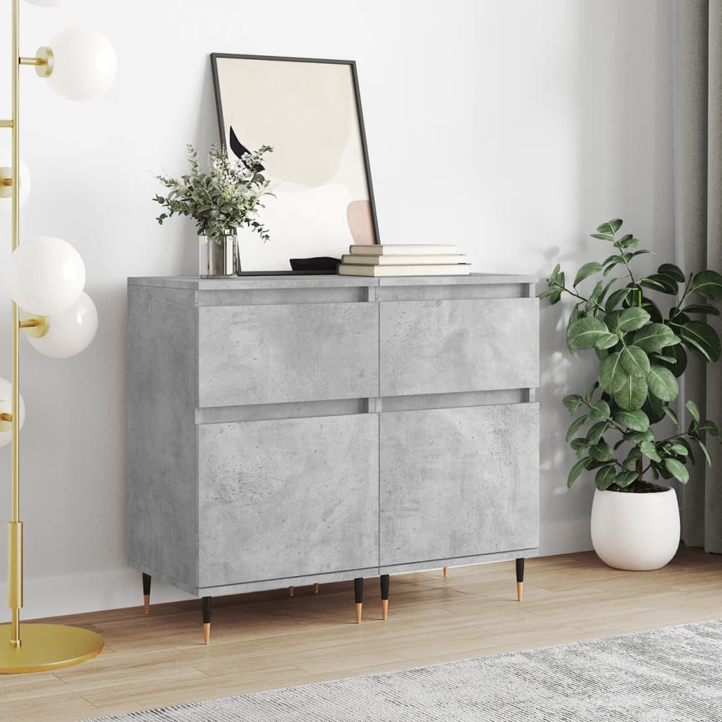 Sideboards 2 pcs Concrete Grey 40x35x70 cm Engineered Wood
