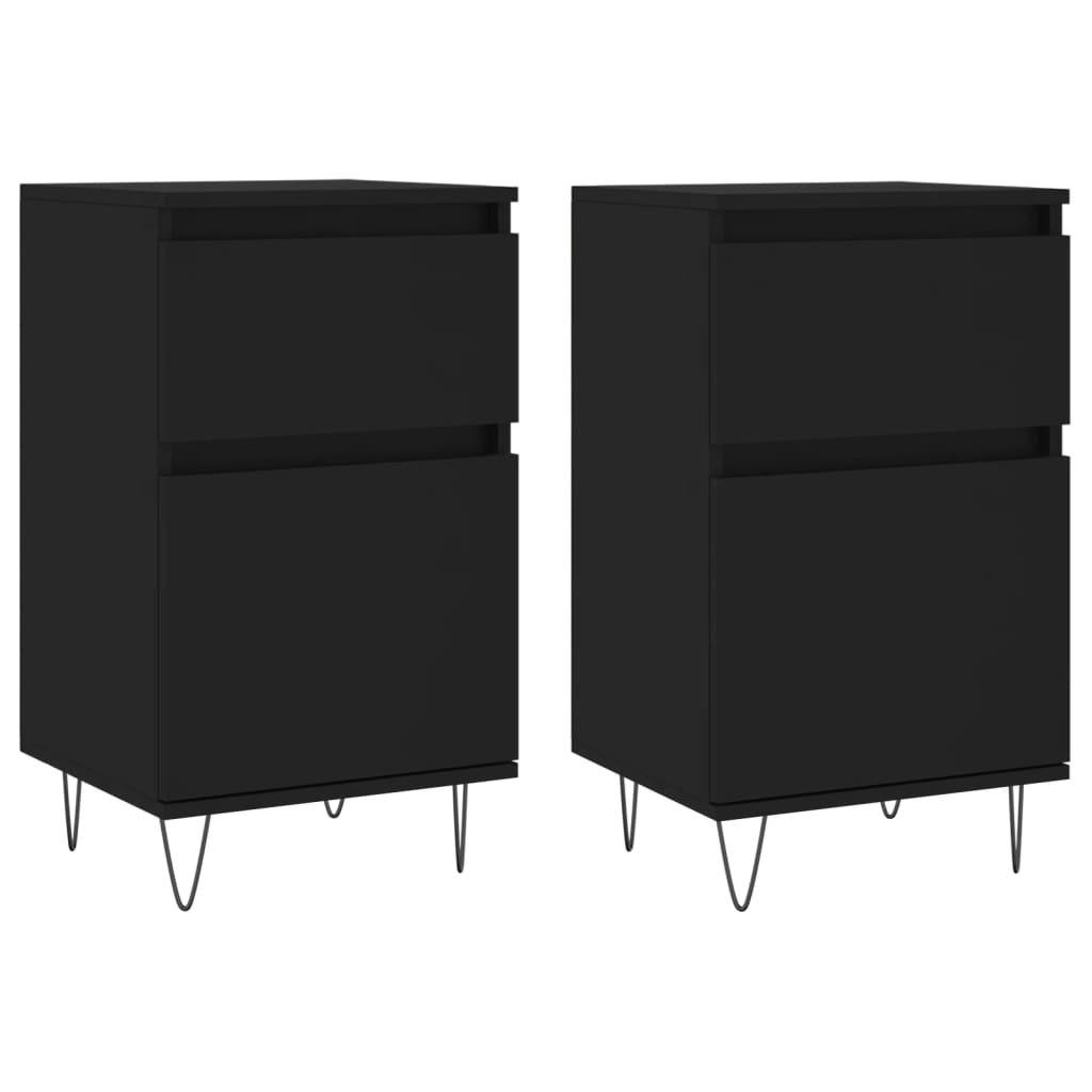 Sideboards 2 pcs Black 40x35x70 cm Engineered Wood