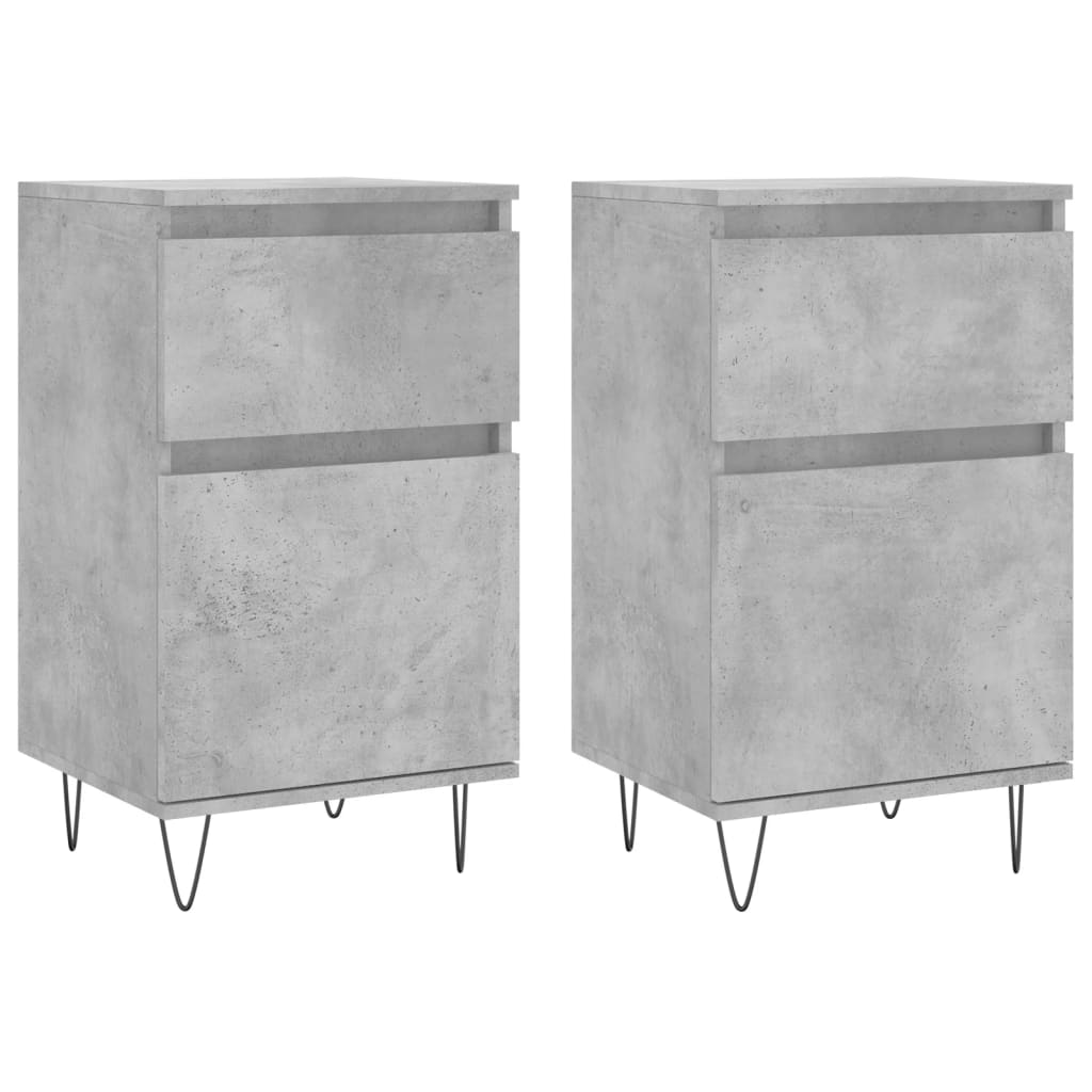 Sideboards 2 pcs Concrete Grey 40x35x70 cm Engineered Wood