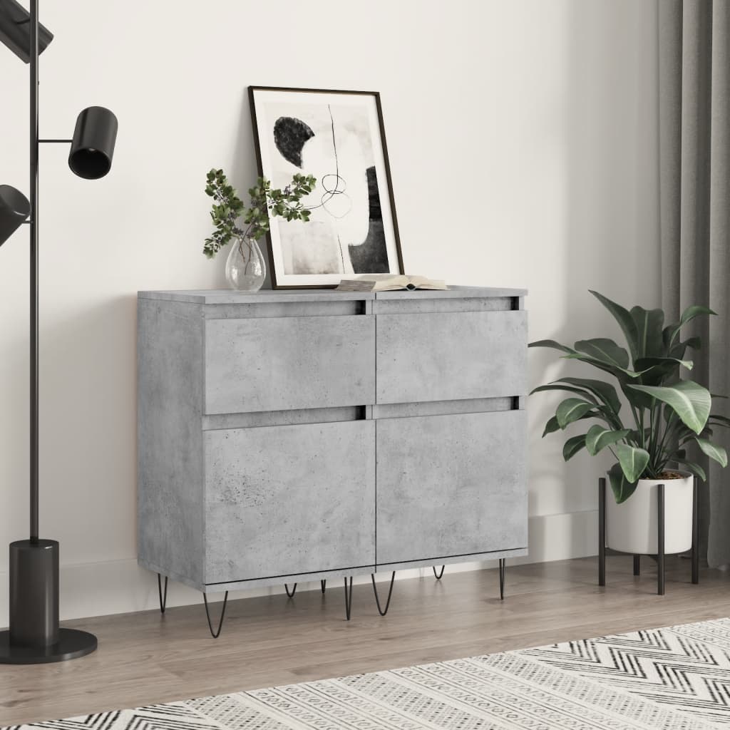 Sideboards 2 pcs Concrete Grey 40x35x70 cm Engineered Wood