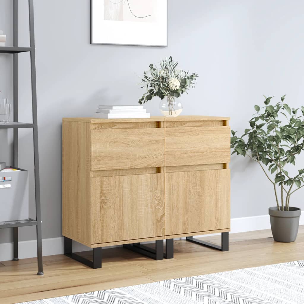 Sideboards 2 pcs Sonoma Oak 40x35x70 cm Engineered Wood