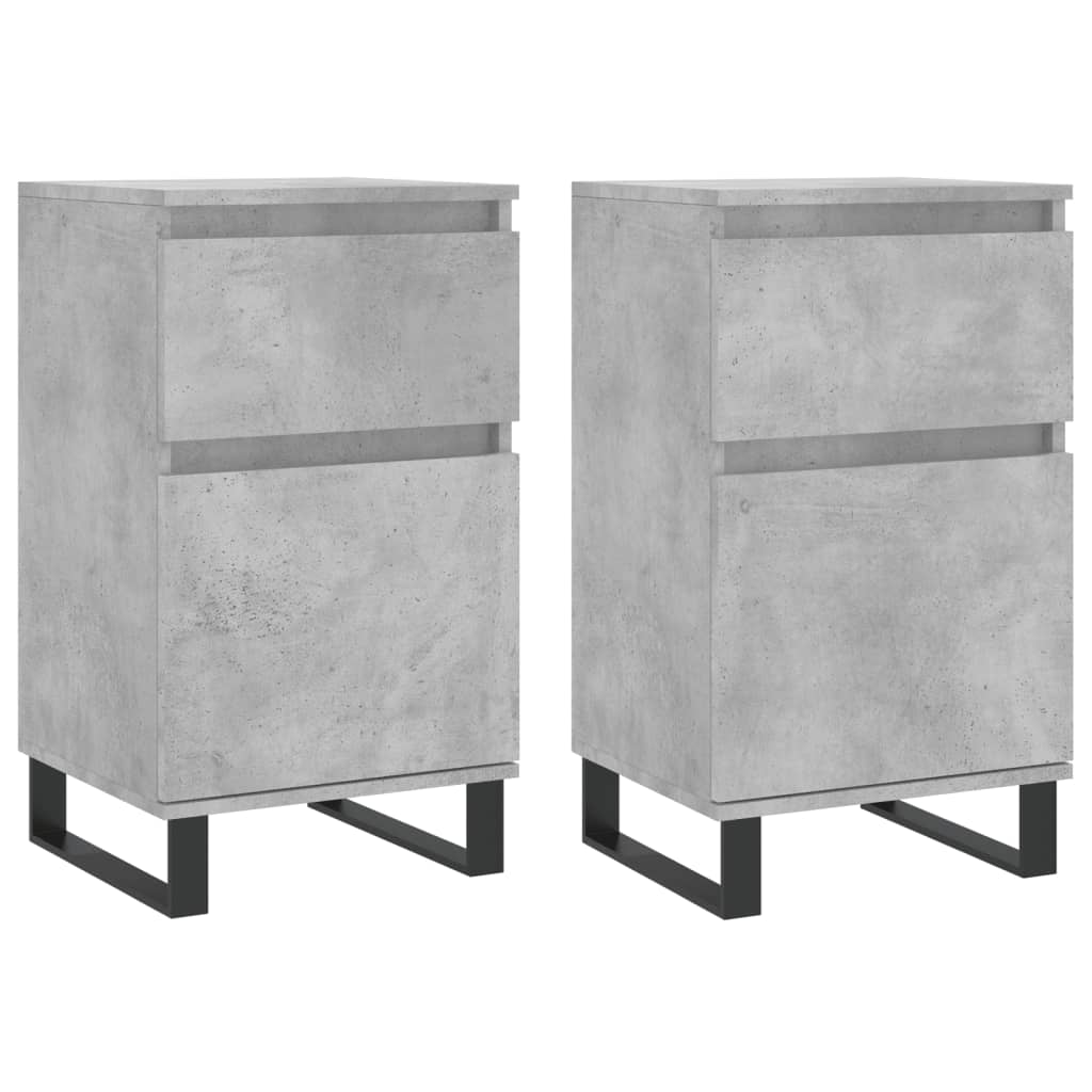 Sideboards 2 pcs Concrete Grey 40x35x70 cm Engineered Wood