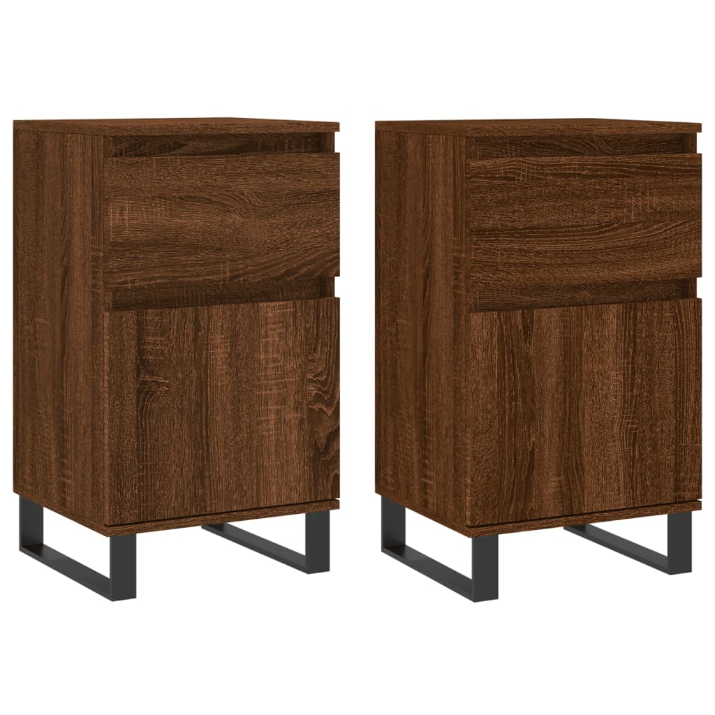 Sideboards 2 pcs Brown Oak 40x35x70 cm Engineered Wood