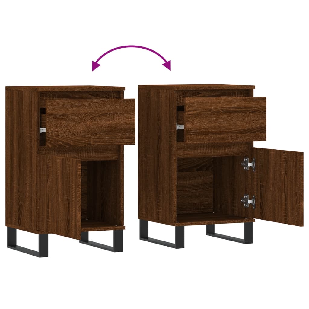 Sideboards 2 pcs Brown Oak 40x35x70 cm Engineered Wood