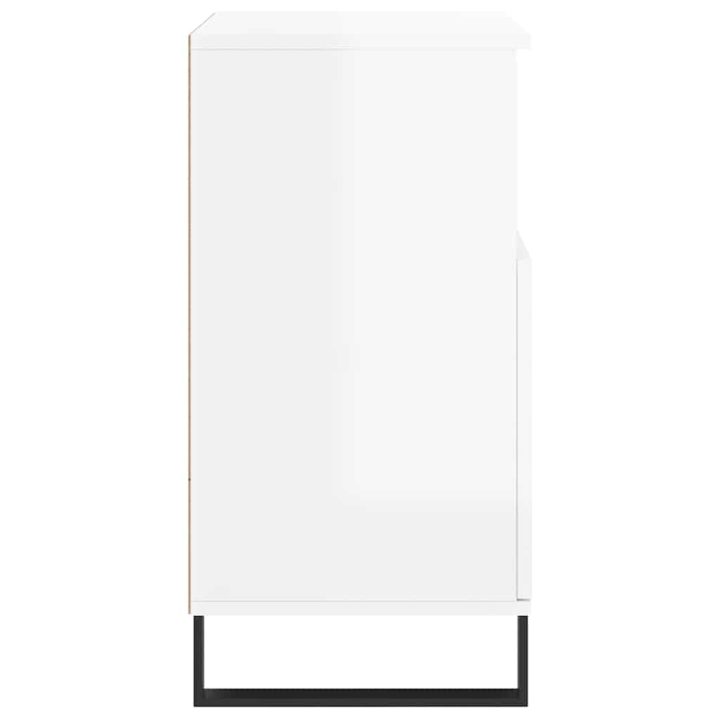 Sideboard High Gloss White 60x35x70 cm Engineered Wood