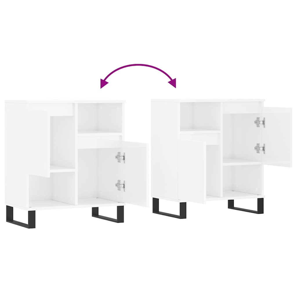 Sideboard High Gloss White 60x35x70 cm Engineered Wood