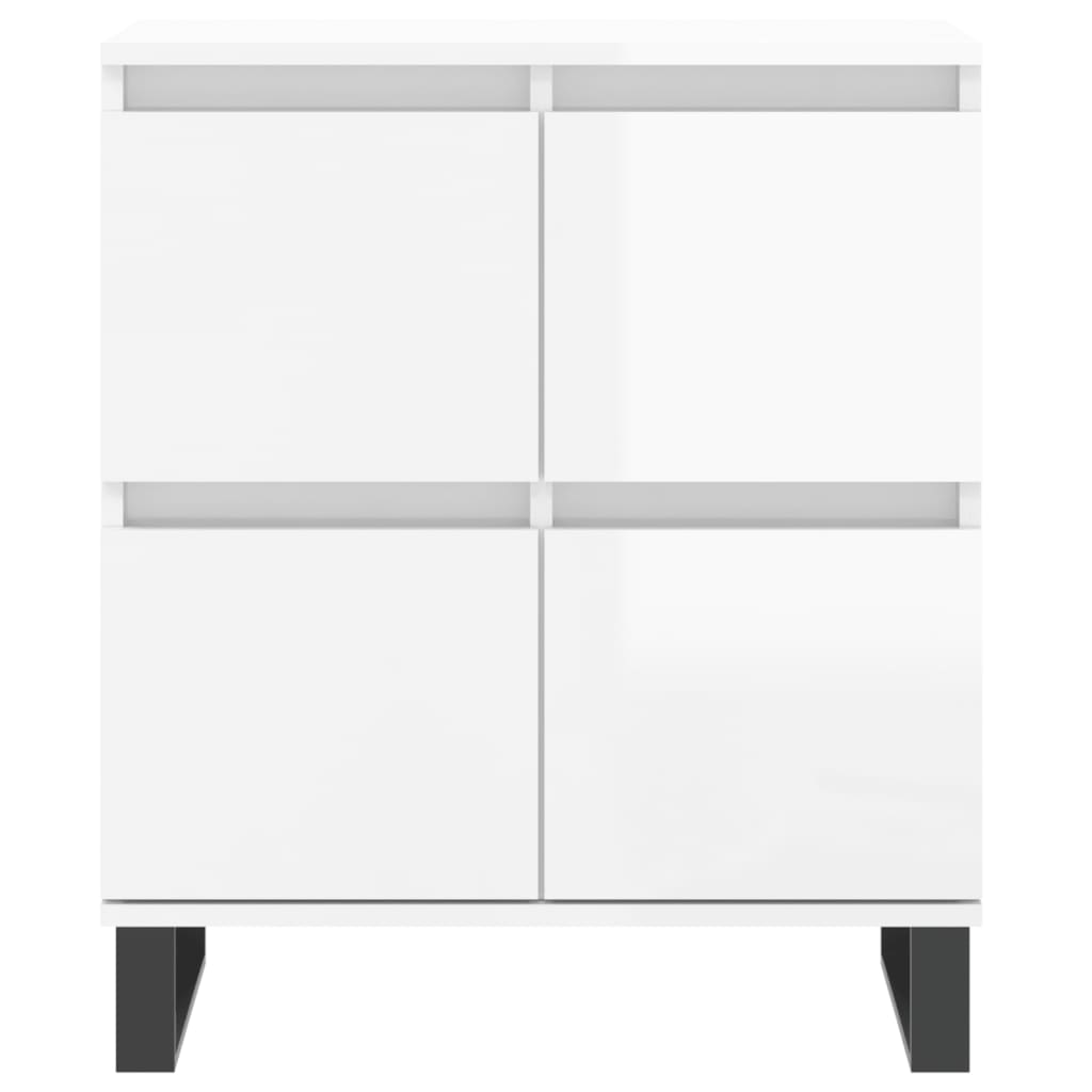Sideboard High Gloss White 60x35x70 cm Engineered Wood