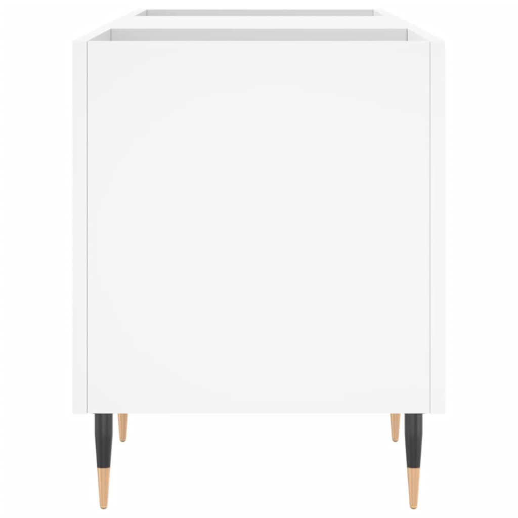 Record Cabinet White 121x38x48 cm Engineered Wood