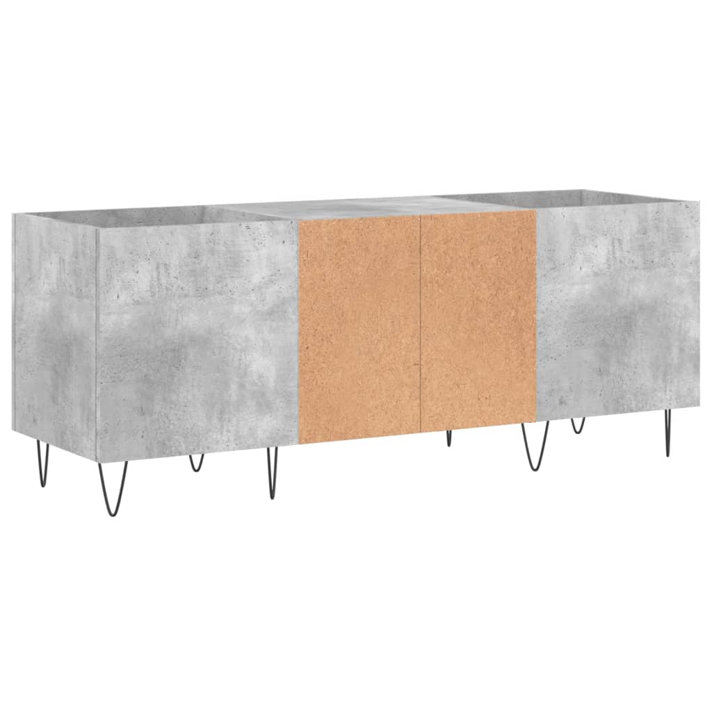 Record Cabinet Concrete Grey 121x38x48 cm Engineered Wood