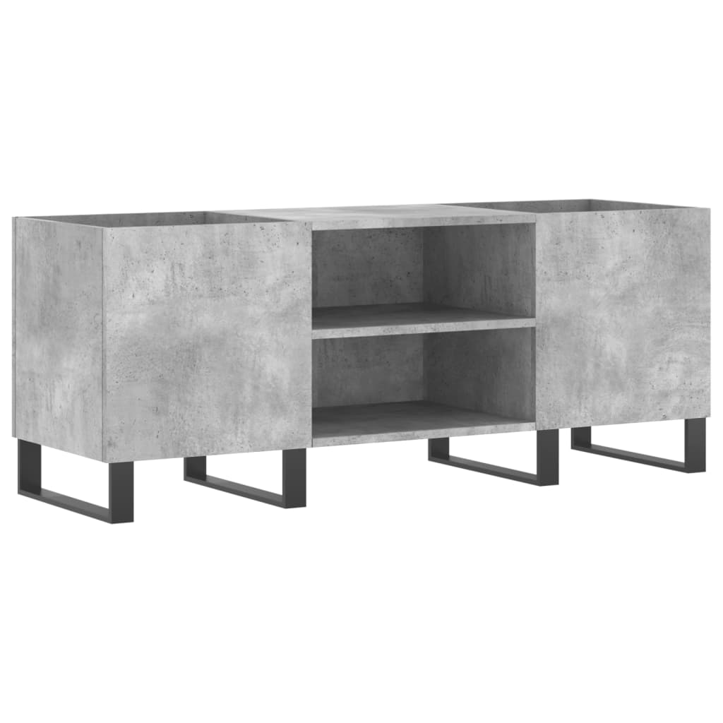 Record Cabinet Concrete Grey 121x38x48 cm Engineered Wood