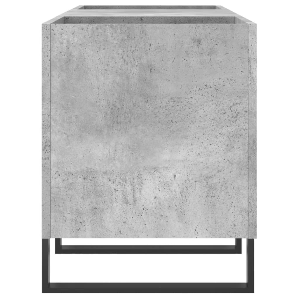 Record Cabinet Concrete Grey 121x38x48 cm Engineered Wood