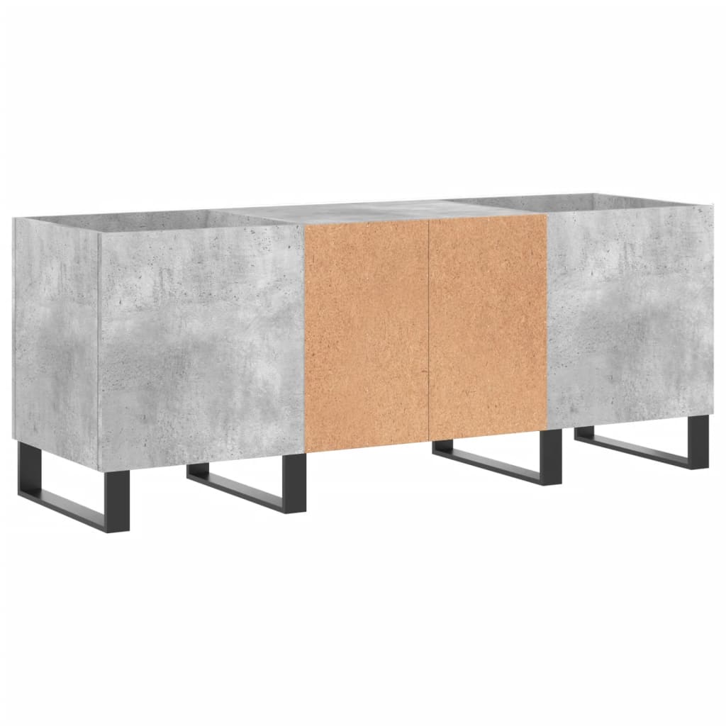 Record Cabinet Concrete Grey 121x38x48 cm Engineered Wood