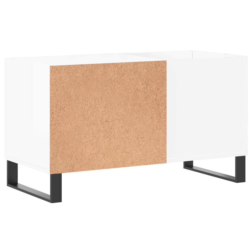 Record Cabinet High Gloss White 85x38x48 cm Engineered Wood