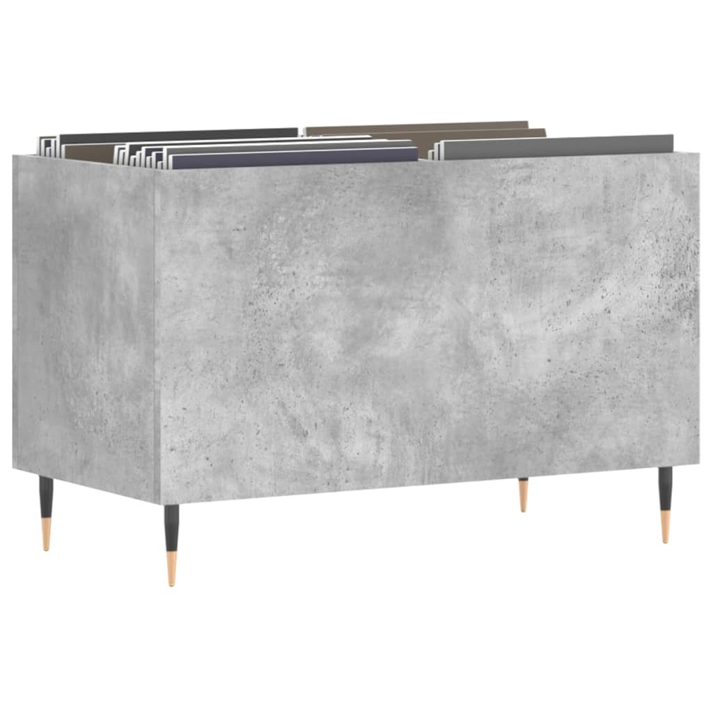 Record Cabinet Concrete Grey 74.5x38x48 cm Engineered Wood
