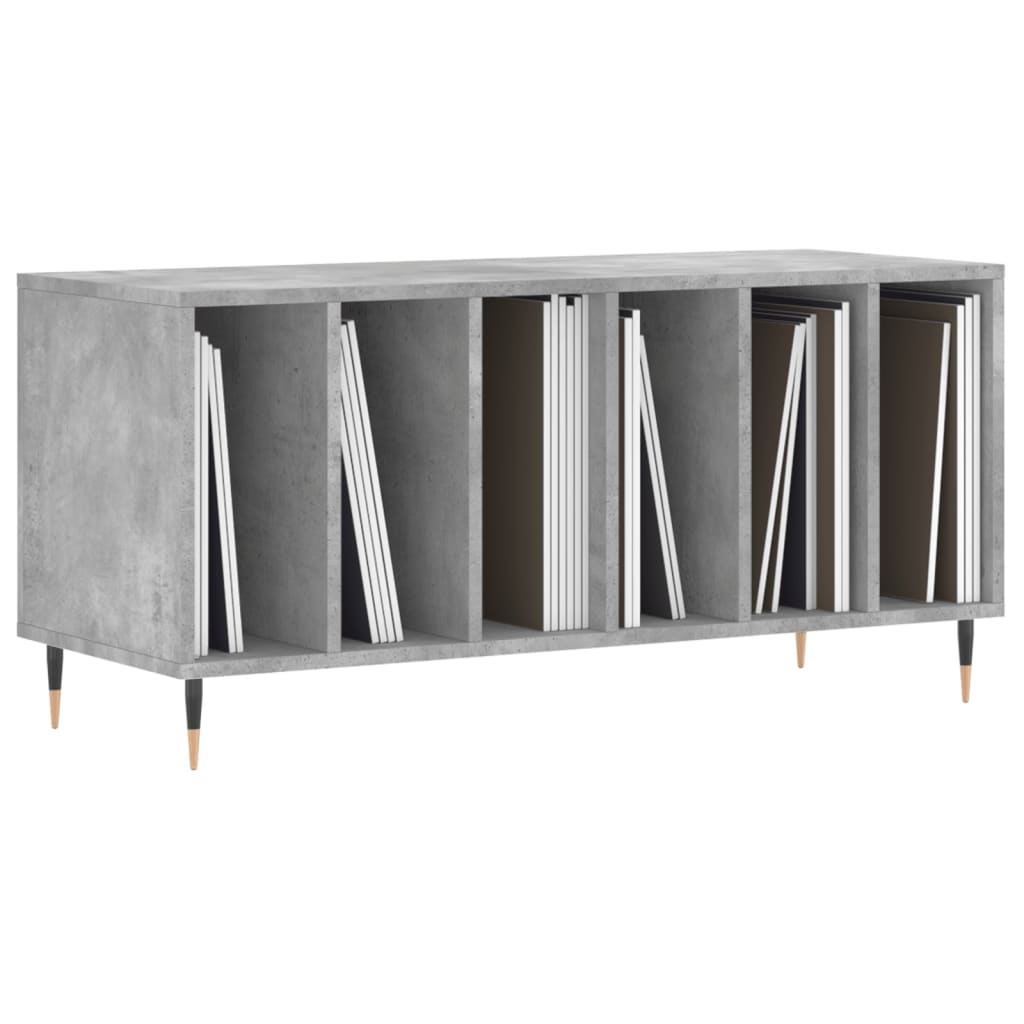 Record Cabinet Concrete Grey 100x38x48 cm Engineered Wood