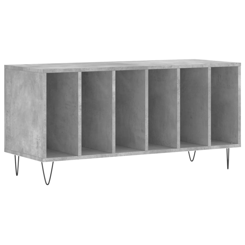 Record Cabinet Concrete Grey 100x38x48 cm Engineered Wood