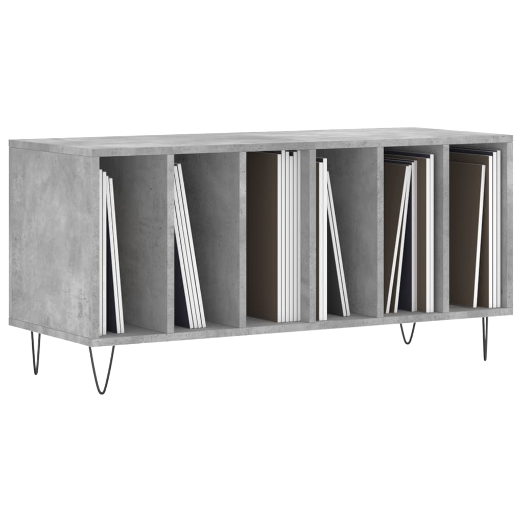 Record Cabinet Concrete Grey 100x38x48 cm Engineered Wood