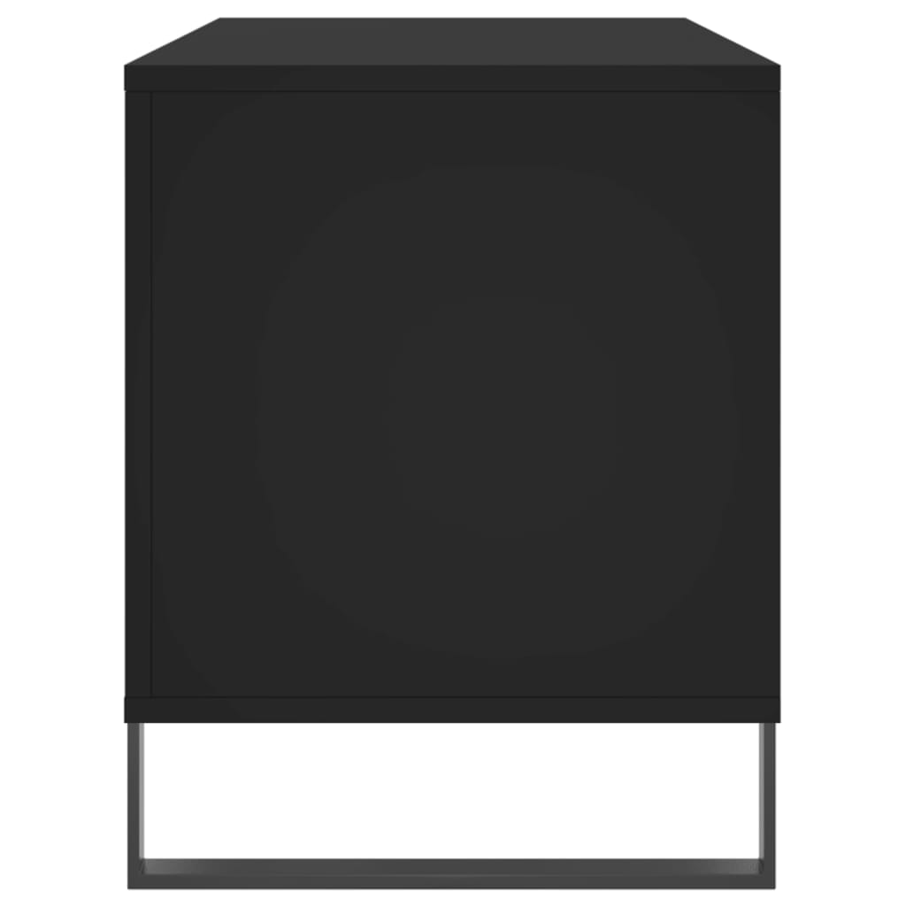 Record Cabinet Black 100x38x48 cm Engineered Wood
