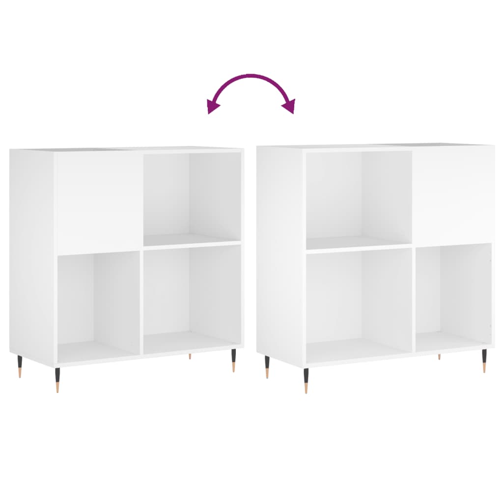Record Cabinet White 84.5x38x89 cm Engineered Wood