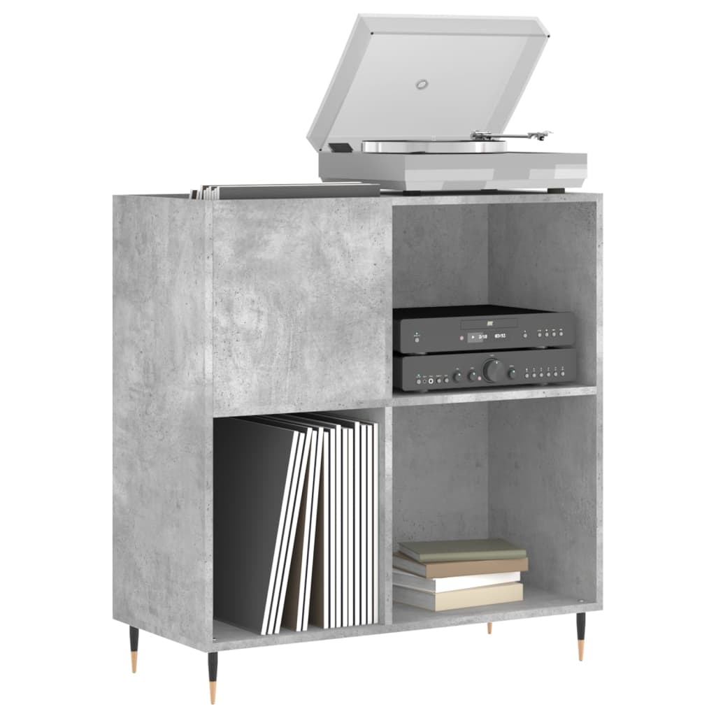 Record Cabinet Concrete Grey 84.5x38x89 cm Engineered Wood