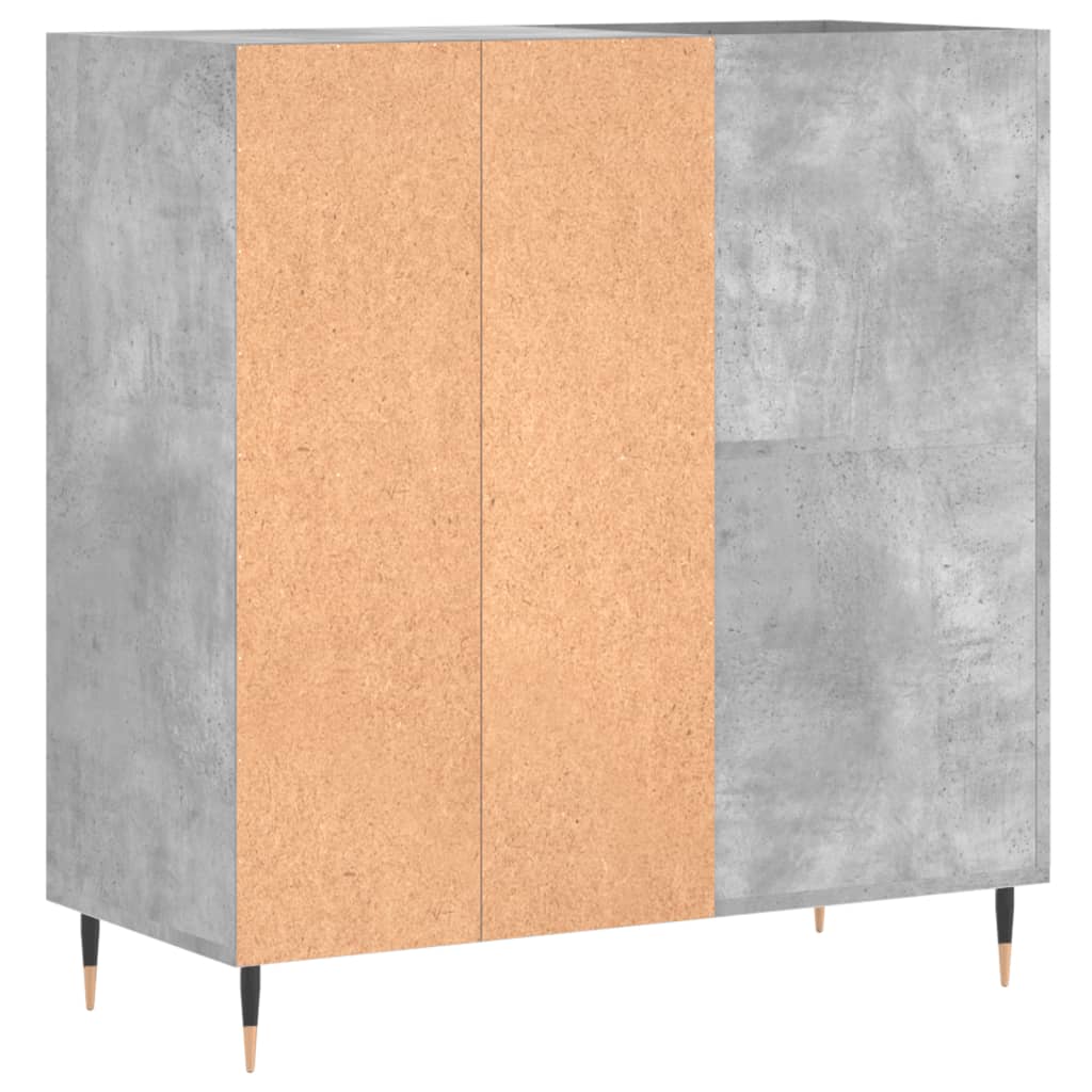 Record Cabinet Concrete Grey 84.5x38x89 cm Engineered Wood